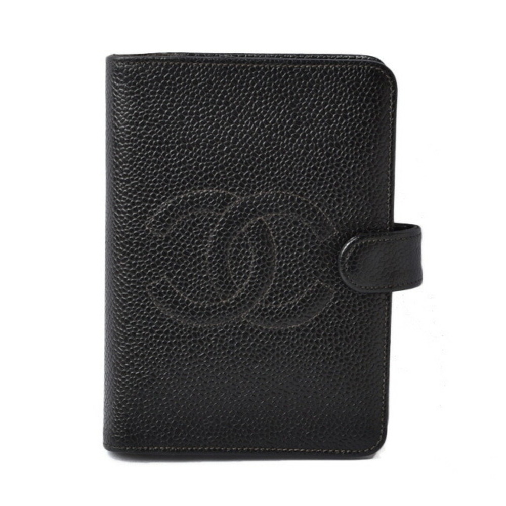Chanel Notebook Notebook Caviar Skin Black Cover